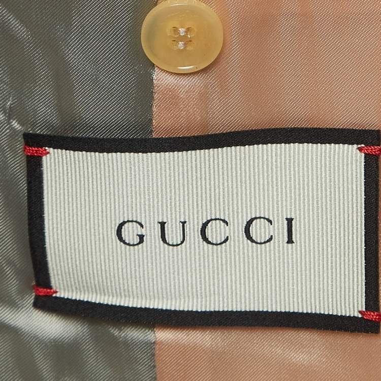 Pre Owned Gucci Beige Textured Cotton Single Breasted Suit L