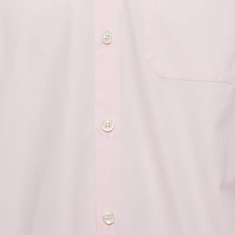مملوكة مسبقًا Gucci Pink Cotton Button Front Duke Shirt L