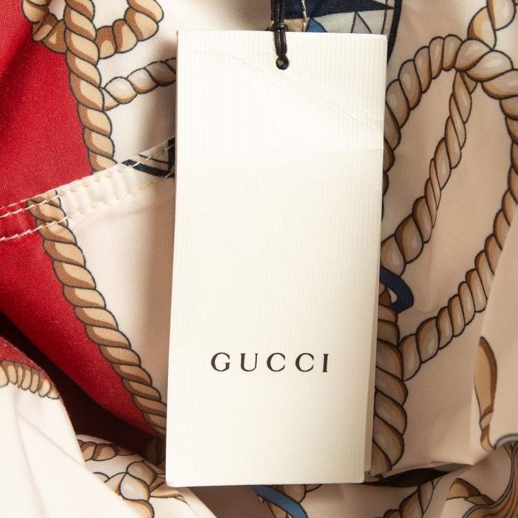 مملوكة مسبقًا Gucci Cream Nautical Print Synthetic Joggers XS