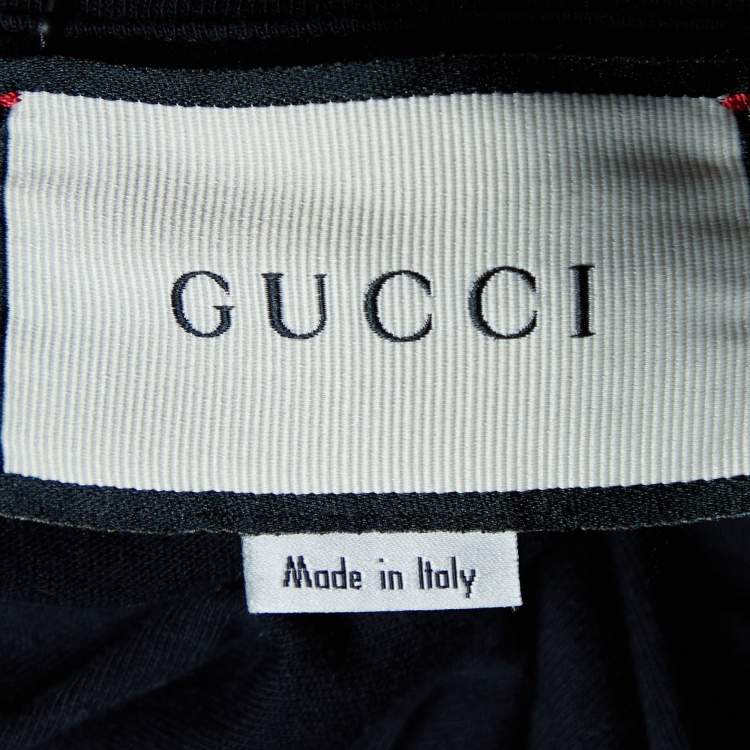 Pre Owned Gucci Black Cities Print Cotton Crew Neck T-Shirt M