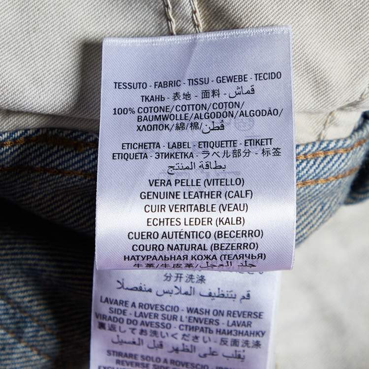 Pre Owned Gucci Blue Denim Snake Embroidered Regular Fit Jeans L/Waist 37"