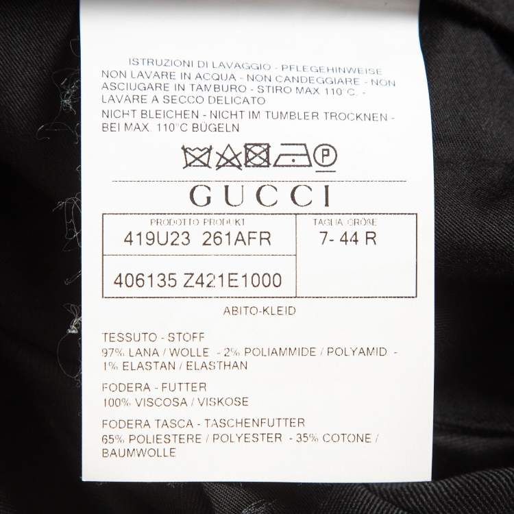 Pre Owned Gucci Black Single Breasted Suit XS