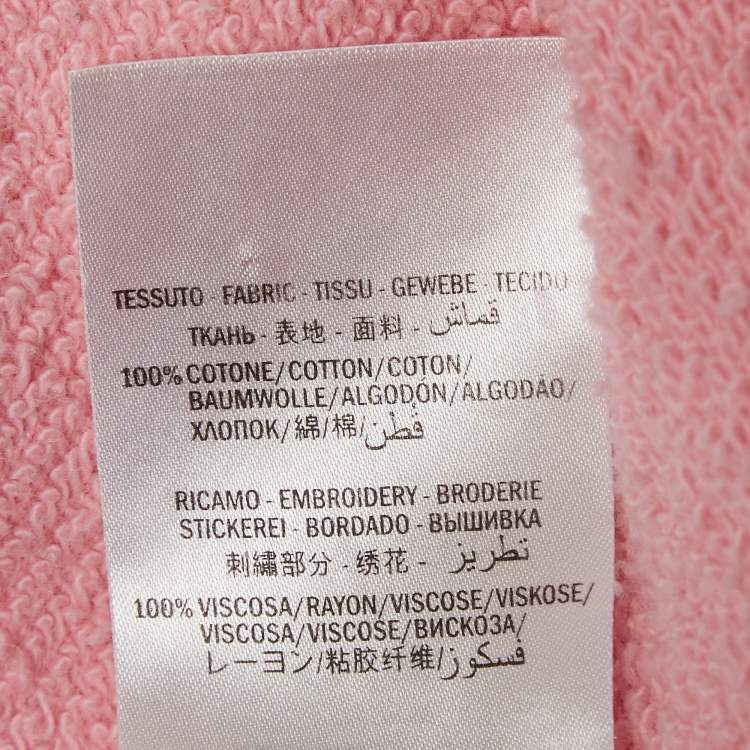 Pre Owned Gucci Pink Vintage Logo Print & Embroidered Cotton Hooded Sweatshirt M
