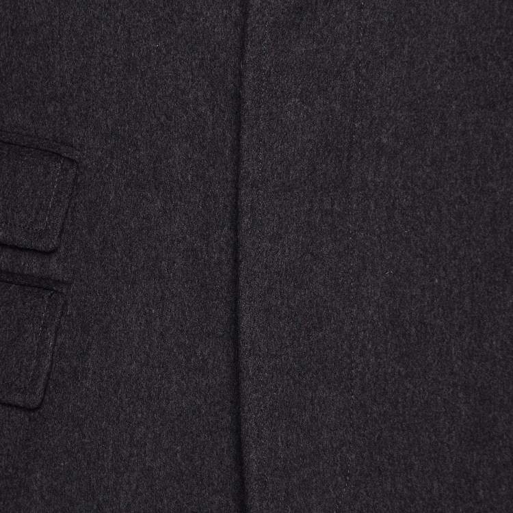 Pre Owned Gucci Grey Wool Long Coat XL