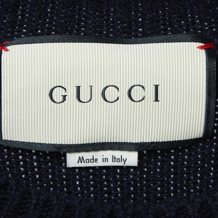 Pre Owned Gucci Blue Knit Animalium Sweater XS