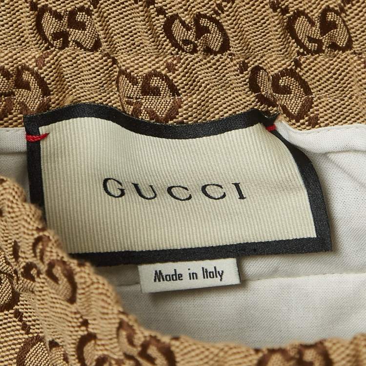 Pre Owned Gucci Brown GG Web Canvas Pants XS
