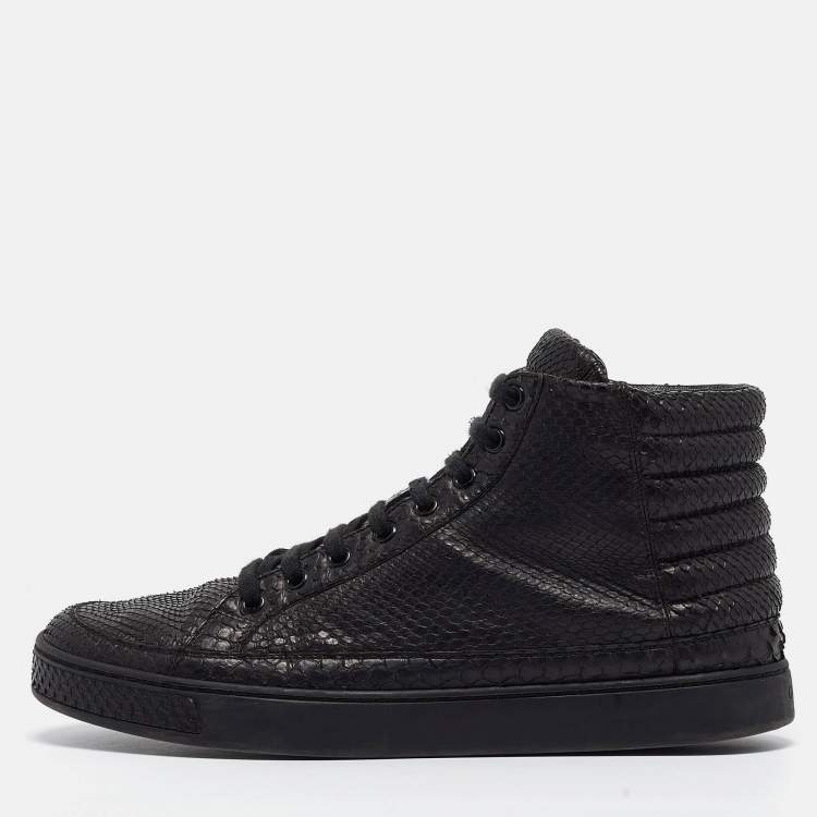 Gucci Black Python High Top Sneakers Size 42.5 Gucci TLC