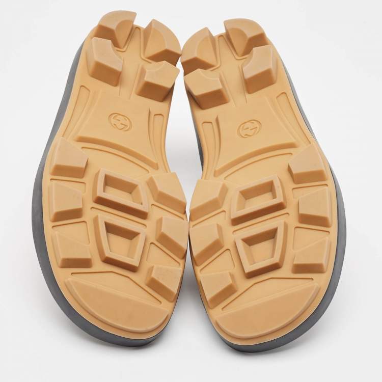مملوكة مسبقًا Gucci Tricolor Leather and Canvas Rimini Slingback Sandals Size 43