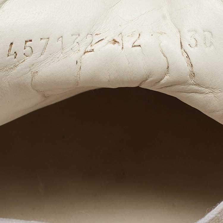 Pre Owned Gucci White Leather Web Ace Sneakers Size 46