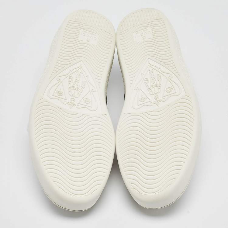 Pre Owned Gucci White Leather Web Ace Lace Up  Sneakers Size 39