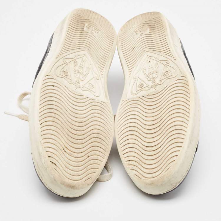 Pre Owned Gucci Navy Blue Guccissima Leather Ace Sneakers Size 43