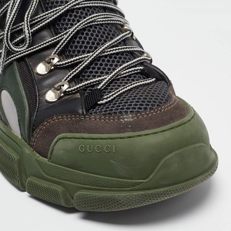 Pre Owned Gucci Multicolor Canvas and Mesh Flashtrek Sneakers Size 42