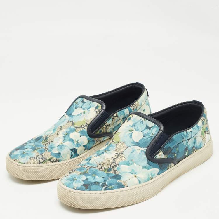 Pre Owned Gucci Multicolor GG Coated Canvas Slip On Sneakers Size 43.5