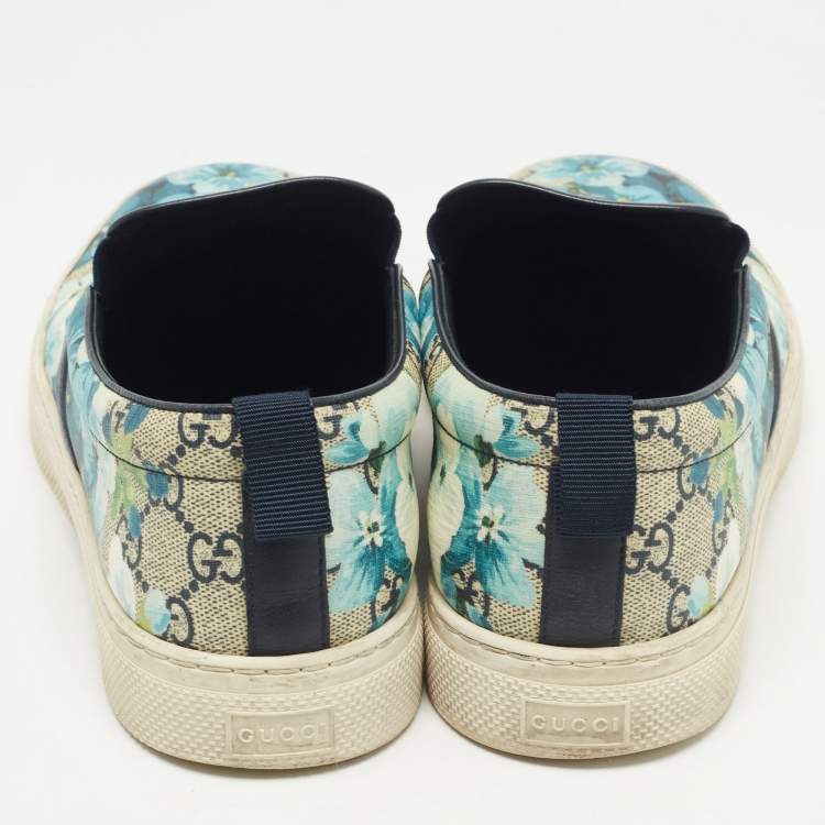 Pre Owned Gucci Multicolor GG Coated Canvas Slip On Sneakers Size 43.5