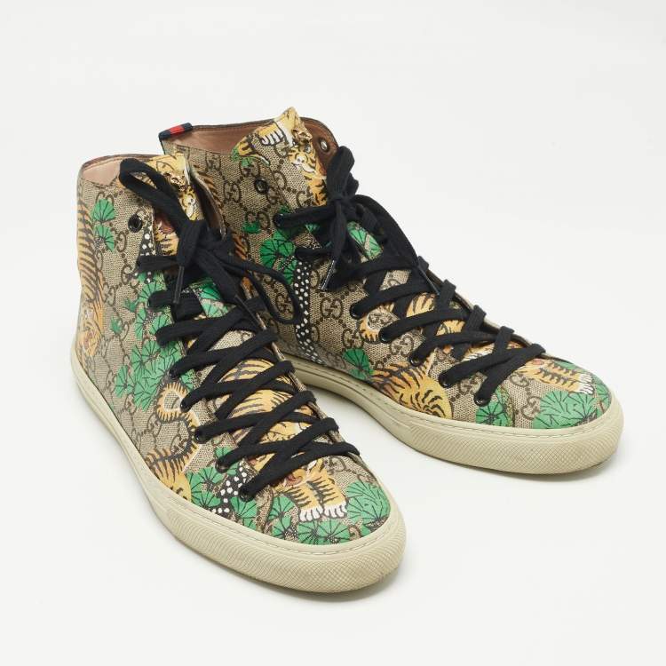 Pre Owned Gucci Multicolor GG Coated Canvas High Top Sneakers Size 44