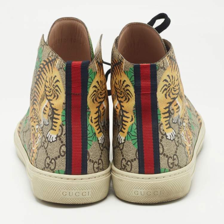 Pre Owned Gucci Multicolor GG Coated Canvas High Top Sneakers Size 44
