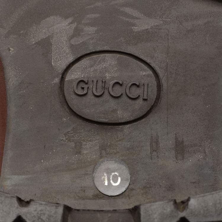 Pre Owned Gucci Brown Leather Horsebit Loafer Ankle Boots Size 44