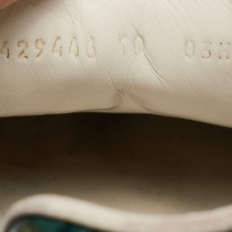 Pre Owned Gucci White Leather Ace Web Lace Up Sneakers Size 44