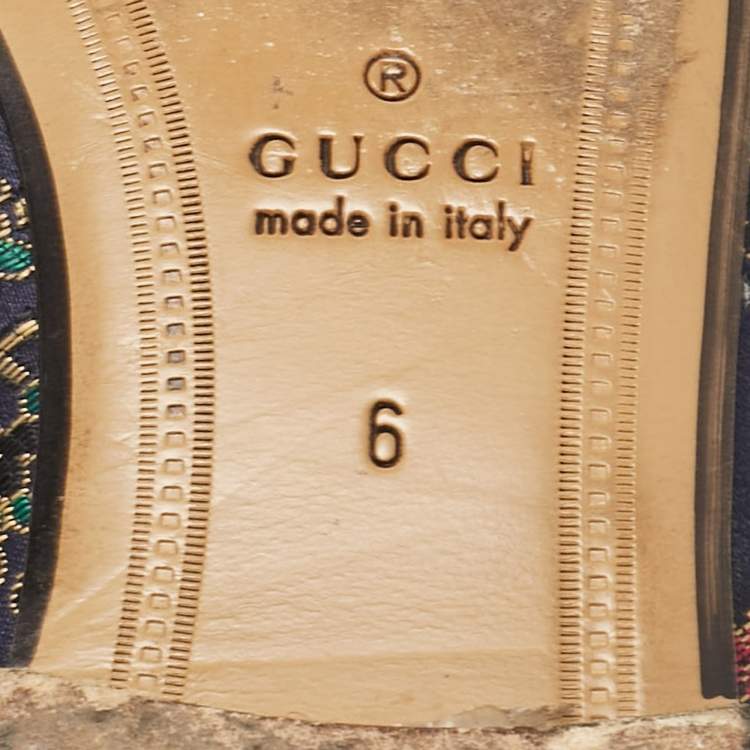 Pre Owned Gucci Multicolor Satin Princetown Mules Size  40
