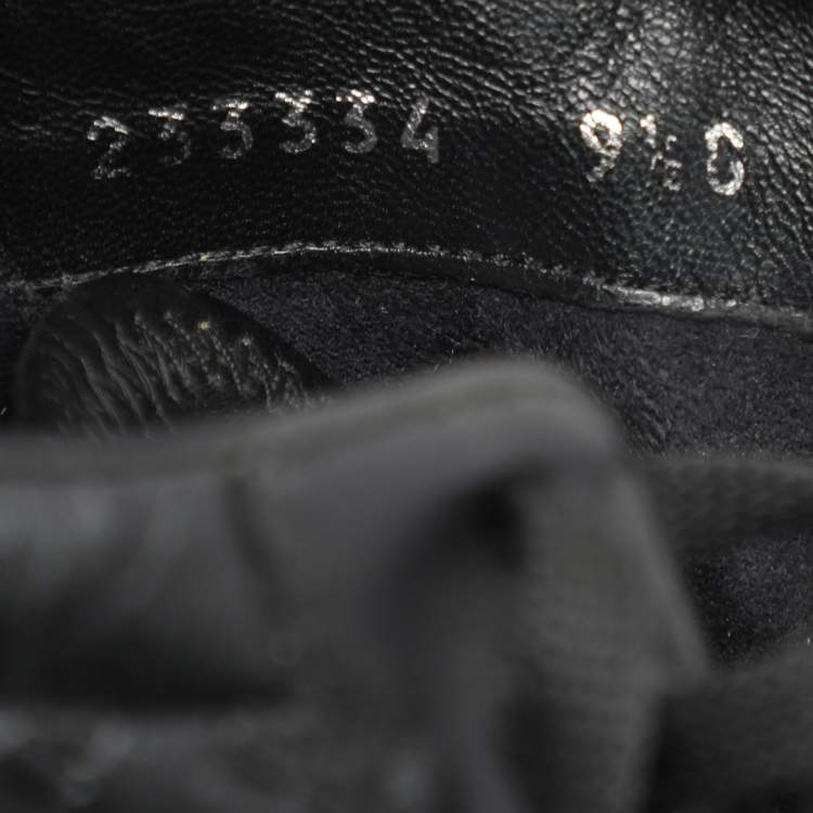 Pre Owned Gucci Black Microguccissima Leather Web Low Top Sneakers Size 43.5