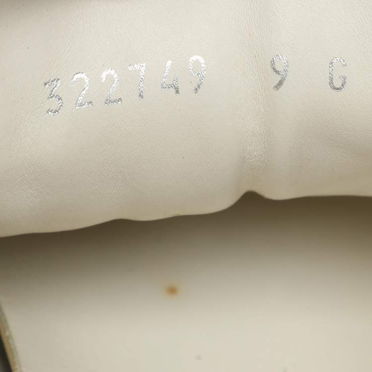 Pre Owned Gucci White Leather Web Slip On Sneakers Size 43
