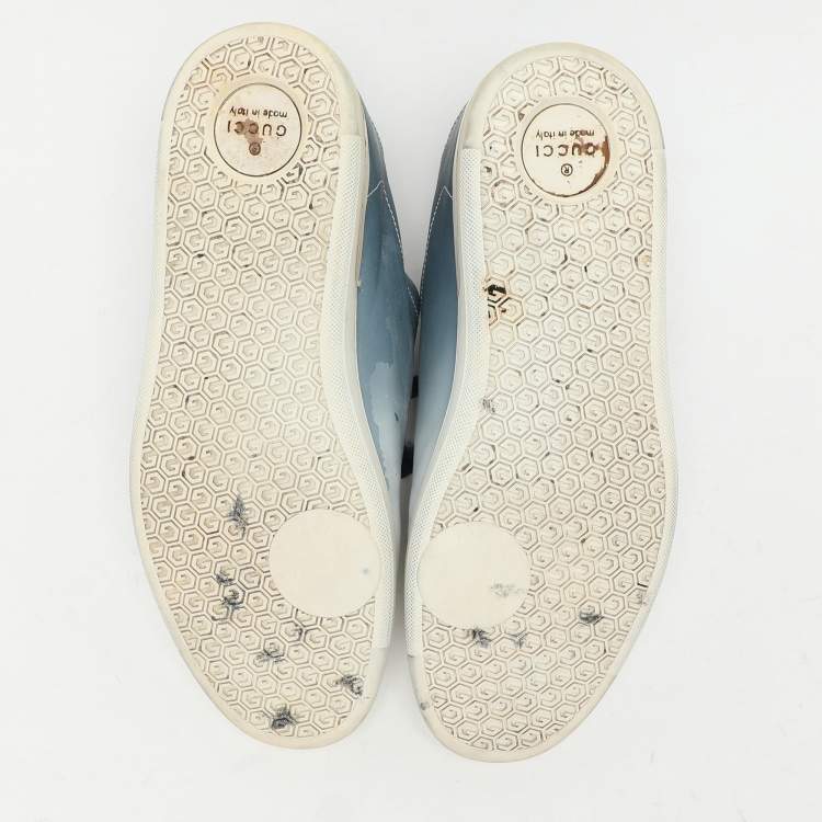 Pre Owned Gucci Blue Ombre Leather Low Top Sneakers Size 41.5