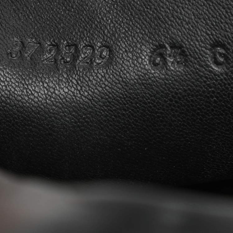 Pre Owned Gucci Black Guccissima Leather Penny Loafers Size 40.5