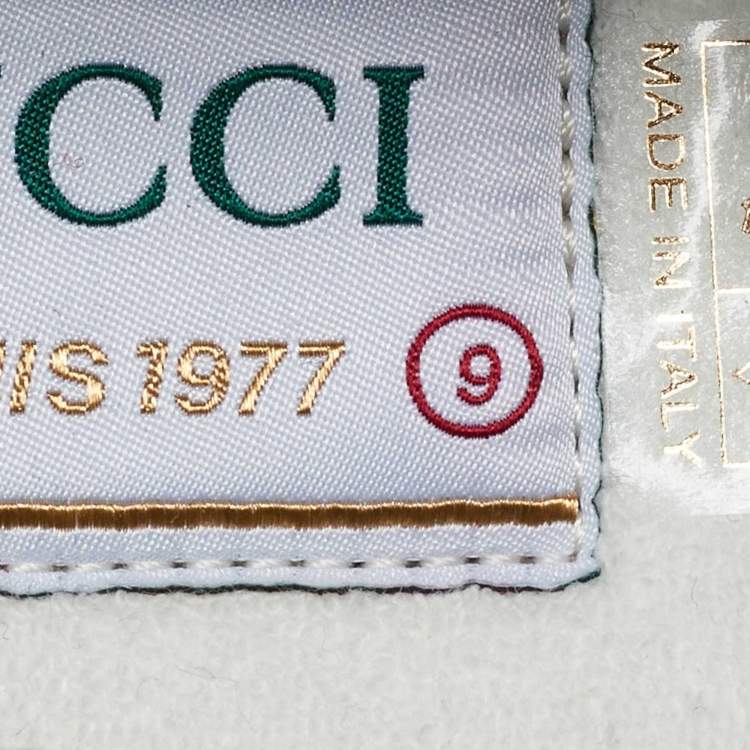 Pre Owned Gucci Blue Canvas Web Tennis 1977 Sneakers Size 43.5
