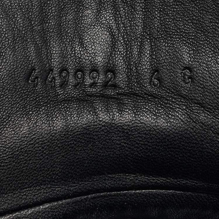 Pre Owned Gucci Black Leather Web High Top Sneakers Size 40