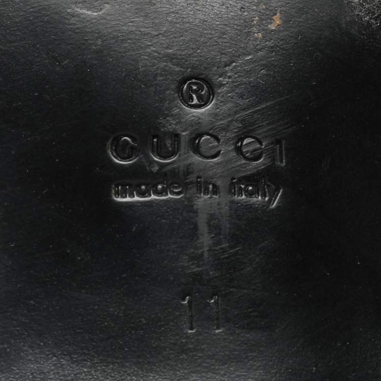 Pre Owned Gucci Black Patent Leather Lace Up Derby Size 45