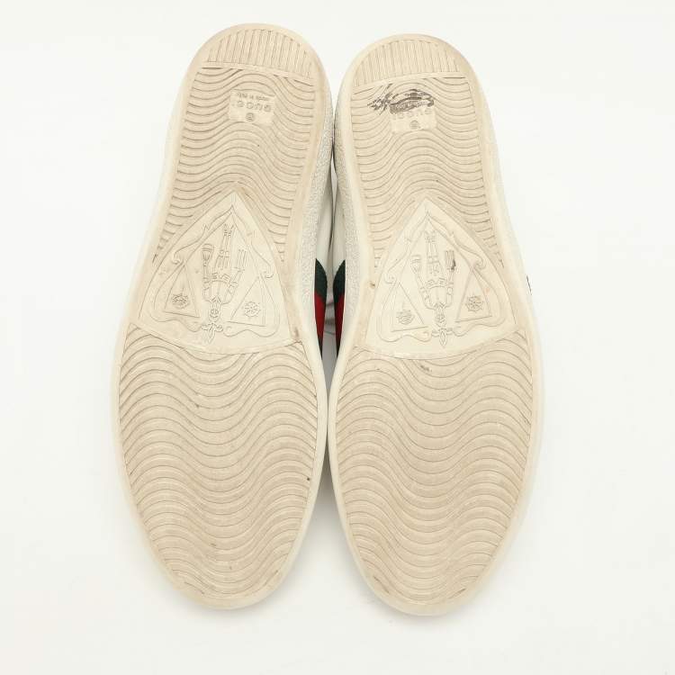 Pre Owned Gucci White Leather Ace Low Top Sneakers 44