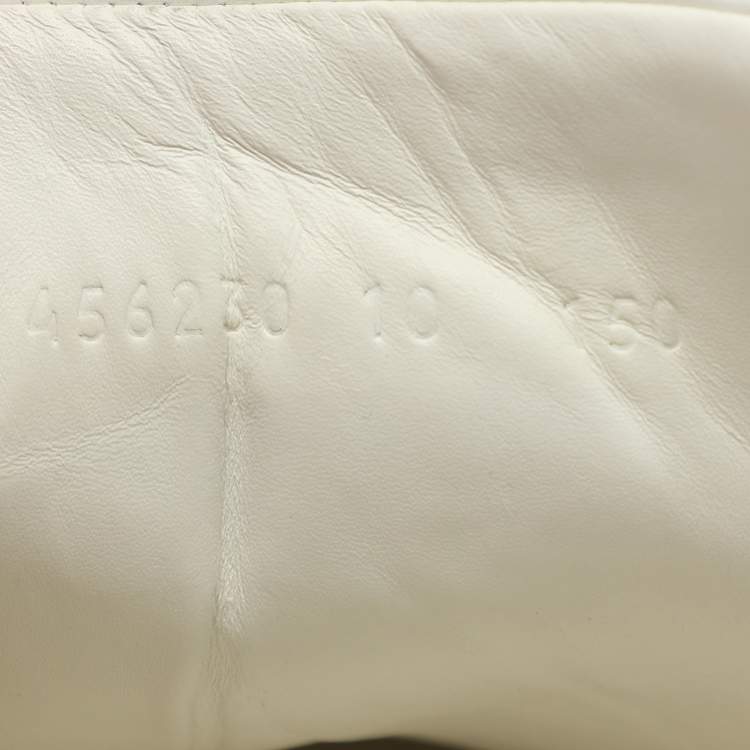 Pre Owned Gucci White Leather Ace Low Top Sneakers 44
