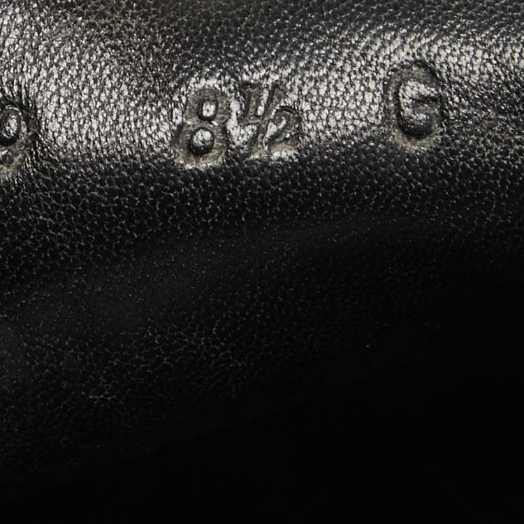 Pre Owned Gucci Black Guccissima Leather Penny Slip On Loafers Size 42.5