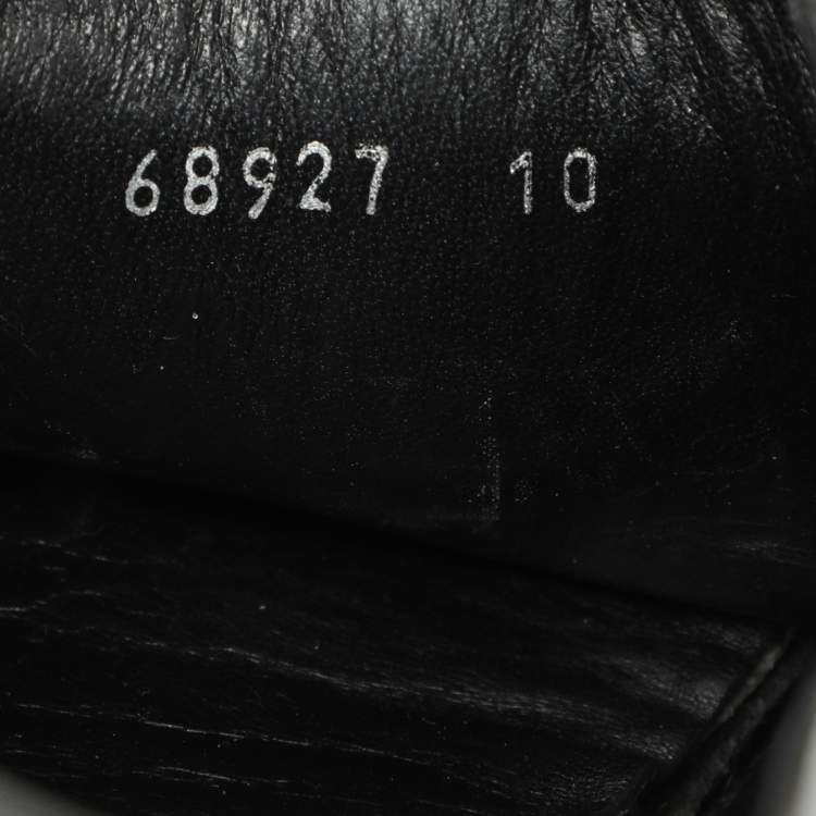 Pre Owned Gucci Black Guccissima Leather Penny Loafers Size 44
