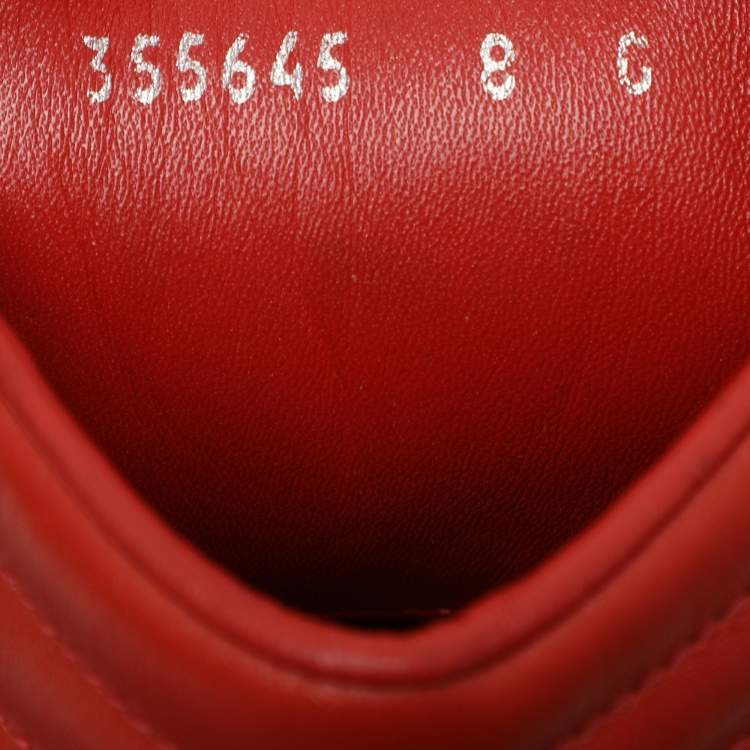 Pre Owned Gucci Red Diamante Leather High Top Sneakers Size 42