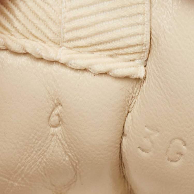 Pre Owned Gucci Cream Leather Rhyton Logo Sneakers Size 40