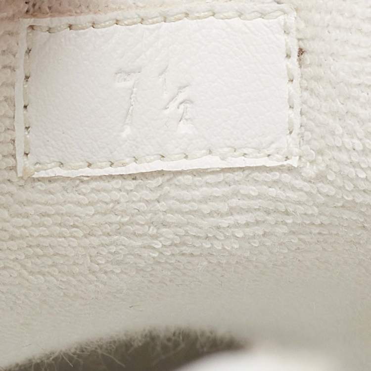 مملوكة مسبقًا Gucci White/Red Leather and Mesh Rhyton Low Top Sneakers Size 41.5