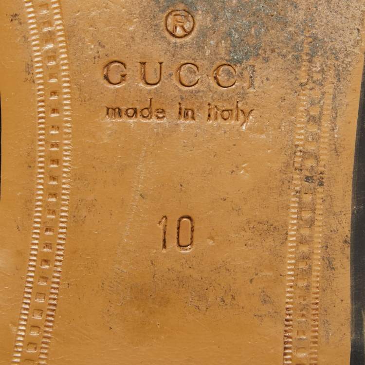 Pre Owned Gucci Black Leather Princetown Mules Size 44