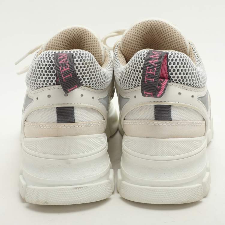 Pre Owned Gucci White Leather and Mesh Flashtrek Low Top Sneakers Size 41
