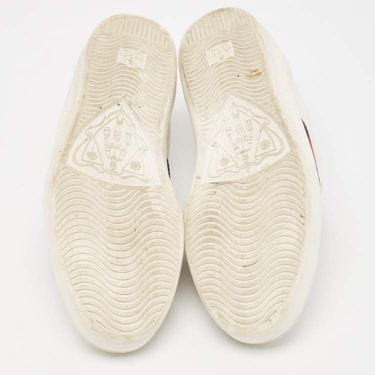 Pre Owned Gucci White Leather Ace Low Top Sneakers Size 44
