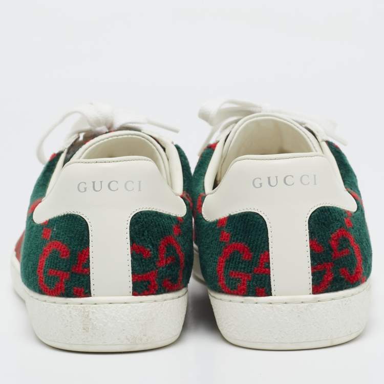 Pre Owned Gucci Tricolor GG Terry Fabric and Leather Ace Sneakers Size 40