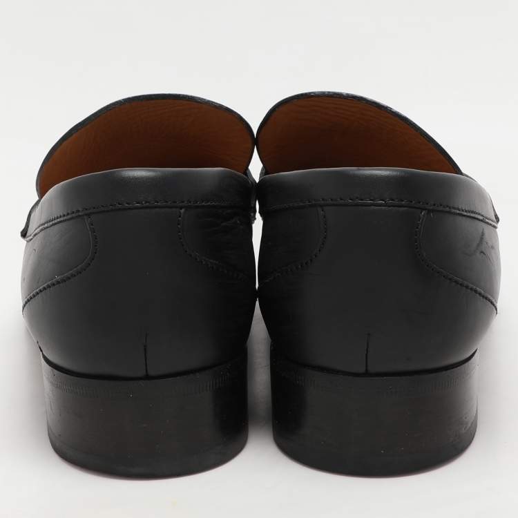مملوكة مسبقًا Gucci Black Leather Horsebit Loafers Size 42