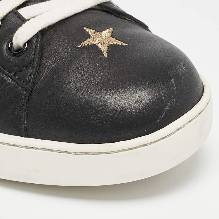 Pre Owned Gucci Black Leather Bee Ace Low Top Sneakers Size 44.5