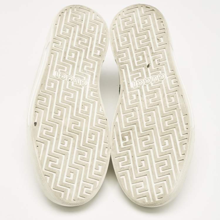 Pre Owned Gucci White Leather Web Ace Sneakers Size 43.5