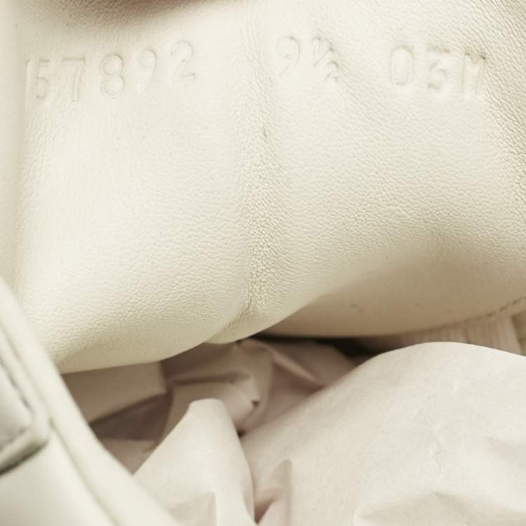 Pre Owned Gucci White Leather Web Ace Sneakers Size 43.5
