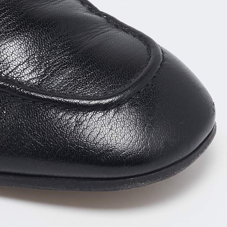Pre Owned Gucci Black Leather Horsebit Donnie Loafers Size 43
