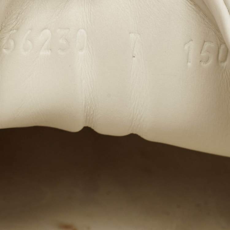Pre Owned Gucci White Leather and Python Embossed Embroidered Snake Ace Sneakers Size 41