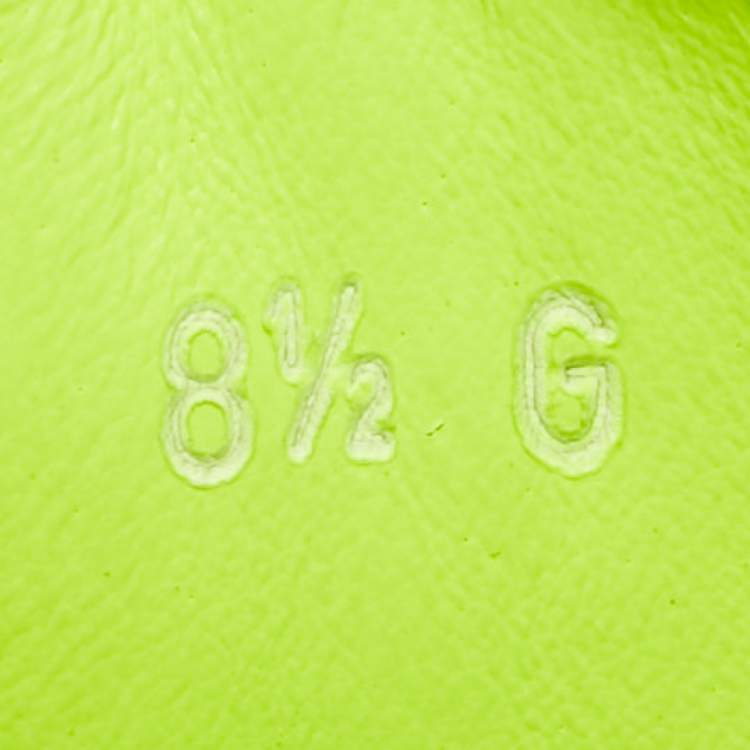 Pre Owned Gucci Neon Green Leather High-Top Sneakers Size 42.5