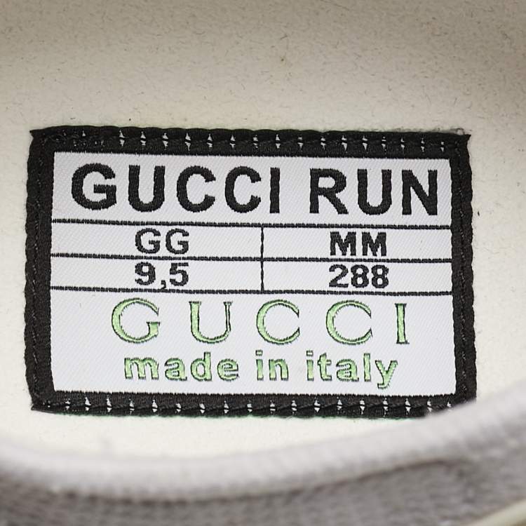 Pre Owned Gucci White Knit Fabric Run Sneakers Size 43.5