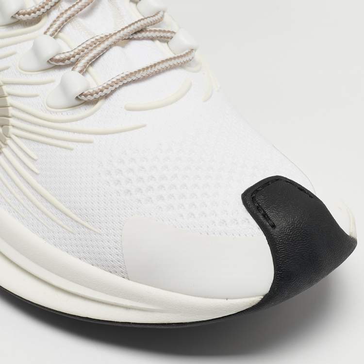 Pre Owned Gucci White Knit Fabric Run Sneakers Size 43.5